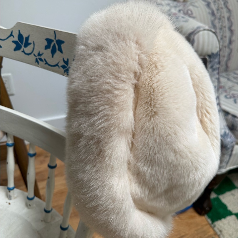 Cream Rabbit Fur Hat - Picture 3 of 5